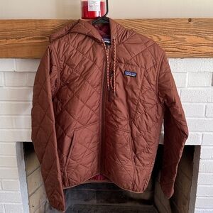Patagonia Rust Quilted Hooded Jacket